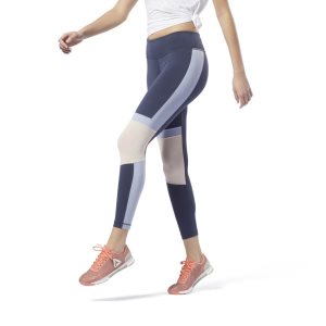 Legginsy Damskie Reebok Meet You There Panelled Granatowe PL 64CXFOJ